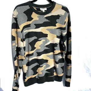Crosby & Howard Men's Camouflage Sweater Round Crew Neck Earth Tones Size Medium